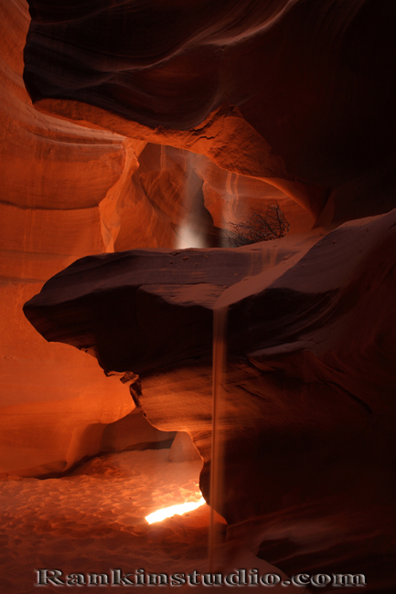 Sandfall in Antelope Canyon